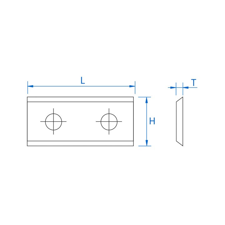 80 x 13 x 2.2 mm TC Rebate Knife Double Hole